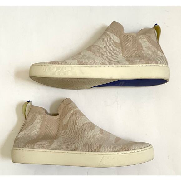 Rothy's High Top Slip On Stretch Casual Sneaker Tan Cream Camo Size 10.5 - Picture 5 of 9